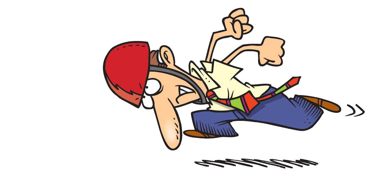 stupidity man running with helmet